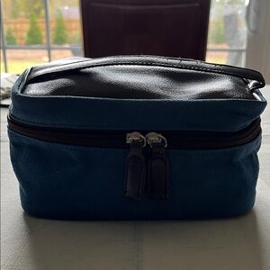 Lancôme Stylish Brown and Blue Men's Bag Zipper Cosmetic Pouch